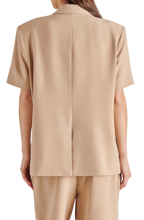 Shop Steve Madden Tiara Short Sleeve Blazer In Khaki