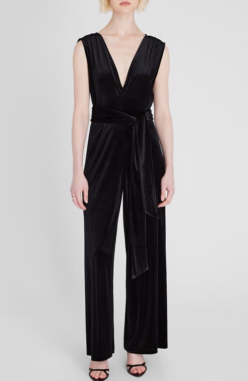 CLUB MONACO CLUB MONACO TIE WAIST SLEEVELESS VELVET JUMPSUIT