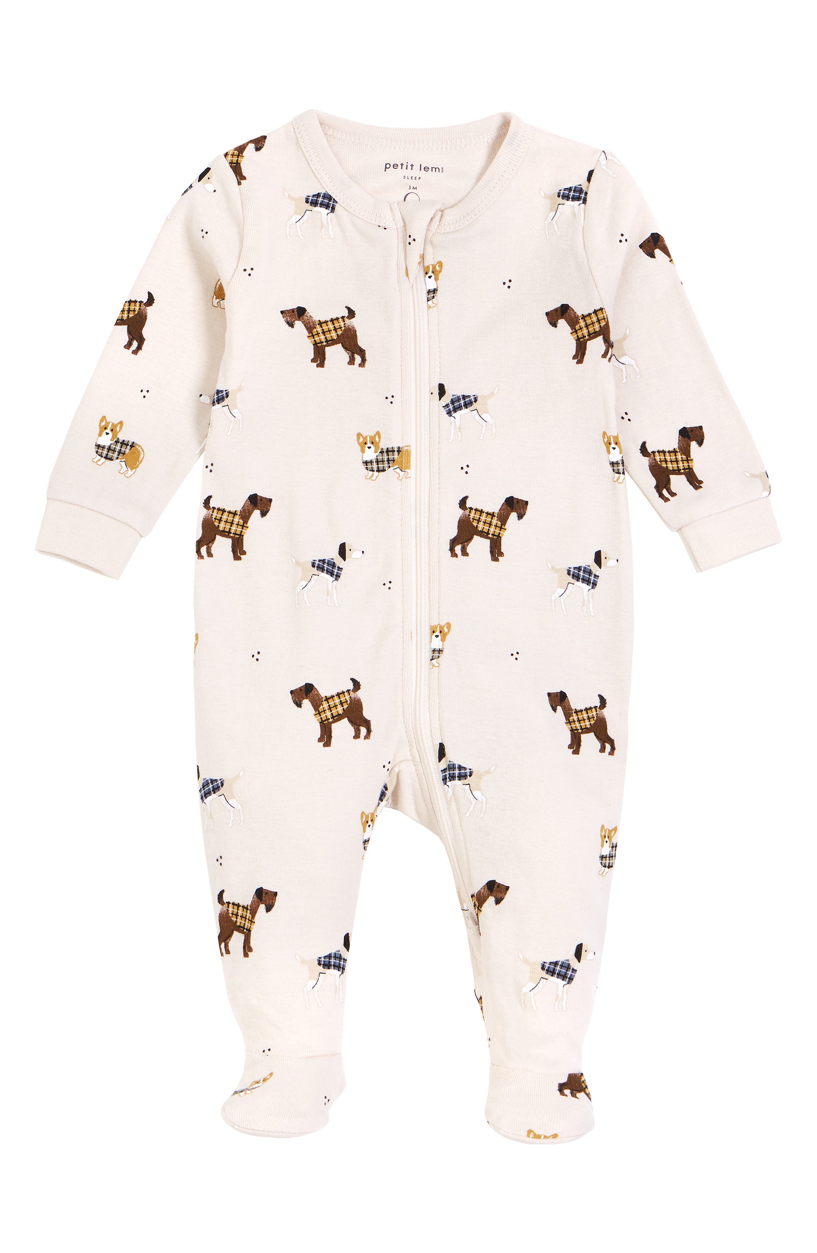 Petit Lem Tartan Hounds OnePiece Organic Cotton Pajamas Nordstrom