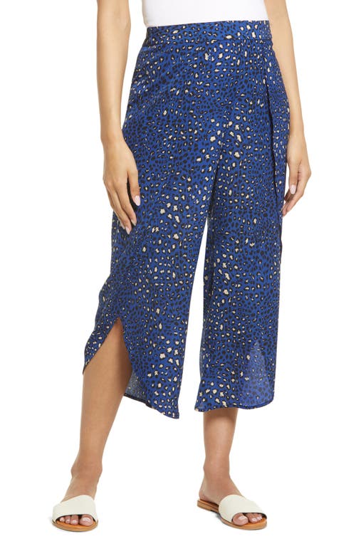 Loyal Hana Tilly Blue Leopard Maternity Pants in Blue With Black & White