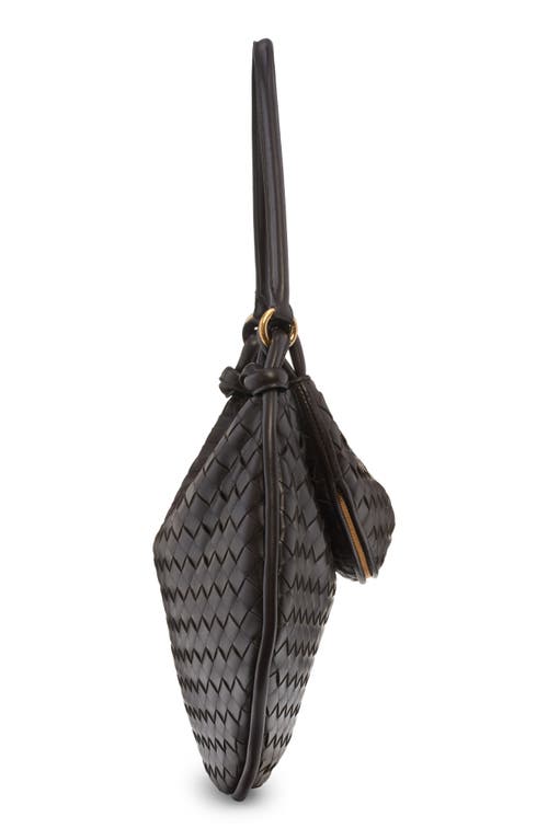 Shop Bottega Veneta Medium Gemelli Intrecciato Shoulder Bag In Black-m Brass