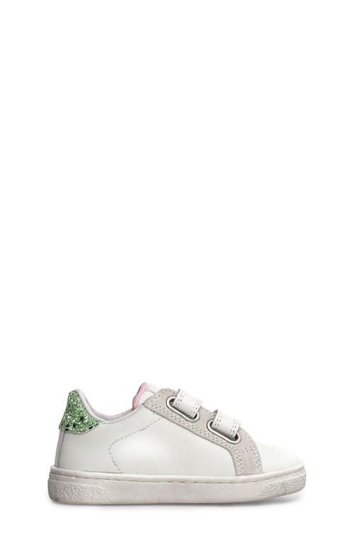 Shop Naturino Kids' Pinn Sneaker In White-pink-light Green