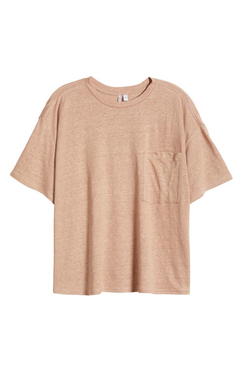 Shop Nordstrom Boxy Linen Pocket T-shirt In Beige Tuscany