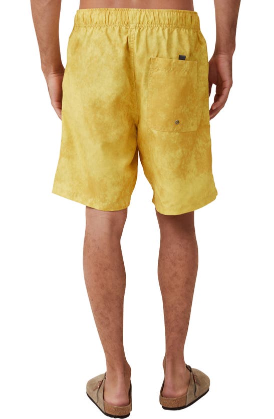 Shop Cotton On Kahuna Drawstring Shorts In Lemon Space Dye