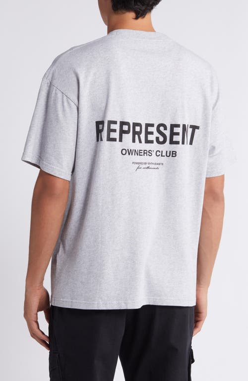 Shop Represent Owners' Club Cotton Logo Graphic T-shirt In Ash Grey/black