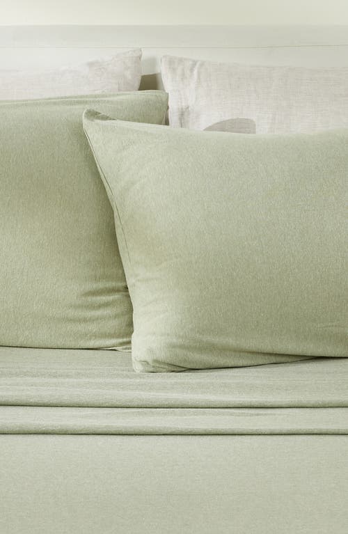 Woven & Weft Jersey Knit Sheet Set In Heathered Eucalyptus