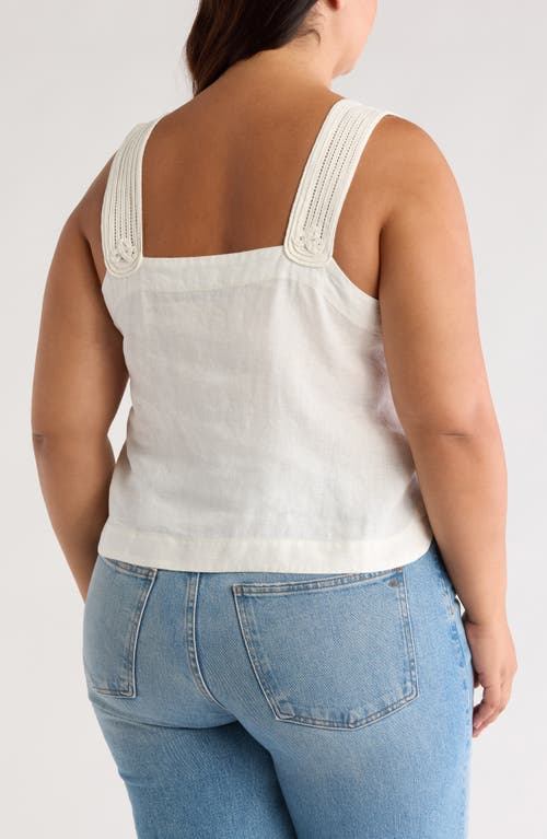 Joie Paisley Sleeveless Linen Top In Porcelain