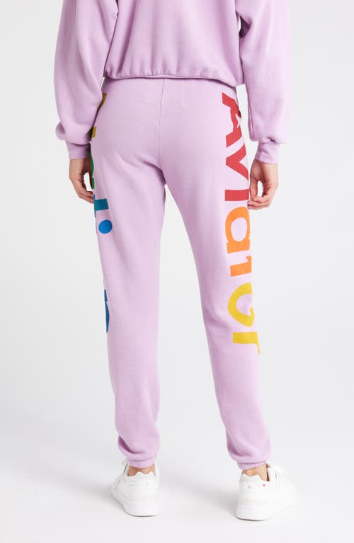 Aviator Nation Rainbow Logo Sweatpants In Mauve