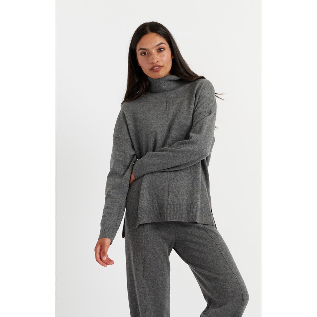 Chinti & Parker Relaxed Roll Neck Wool & Cashmere Sweater In Grey