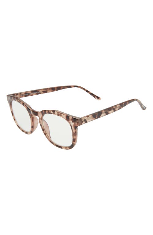Diff Rowan 50mm Small Blue Light Blocking Reading Glasses In Beige Tortoise/clear