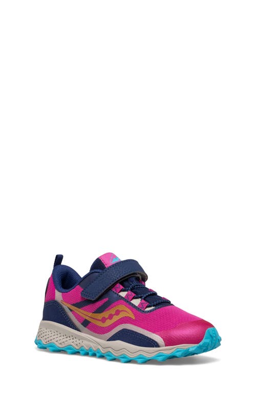 Saucony Peregrine 12 A/c Water Repellent Hiking Sneaker In Navy/pink/turq