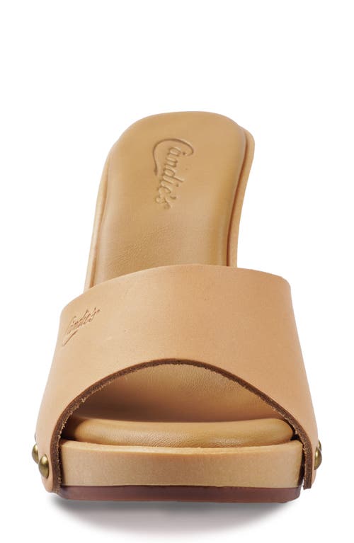 Candies Candie's Antonellaomg Slide Sandal In Natural Leather