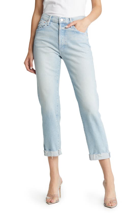 MOTHER THE SCRAPPER MID RISE FRAYED CUFF ANKLE JEANS