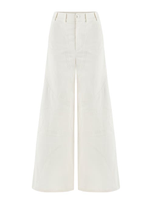 Nocturne Contrast Top Stitching Pants in Ecru at Nordstrom