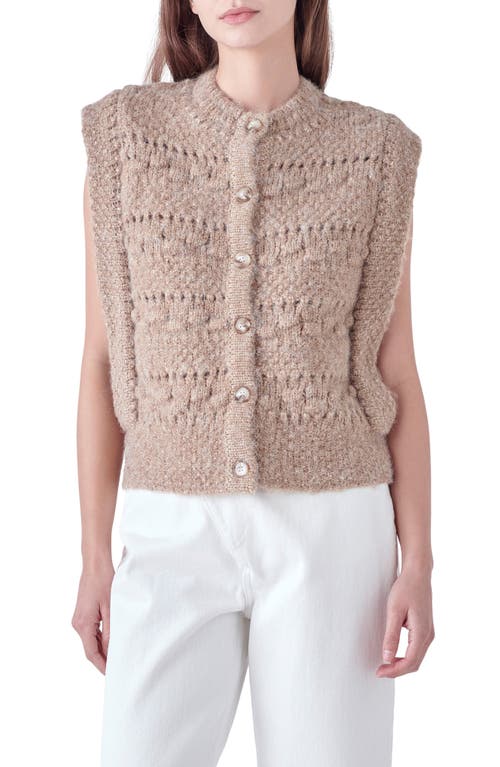 English Factory Textured Sweater Vest Brown at Nordstrom,