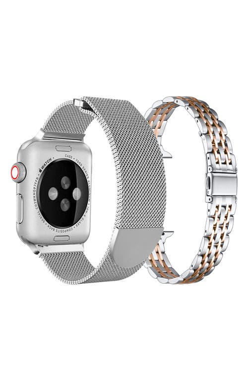 Shop The Posh Tech Assorted 2-pack 38mm Apple Watch® Watchbands In Rose Gold/starburst