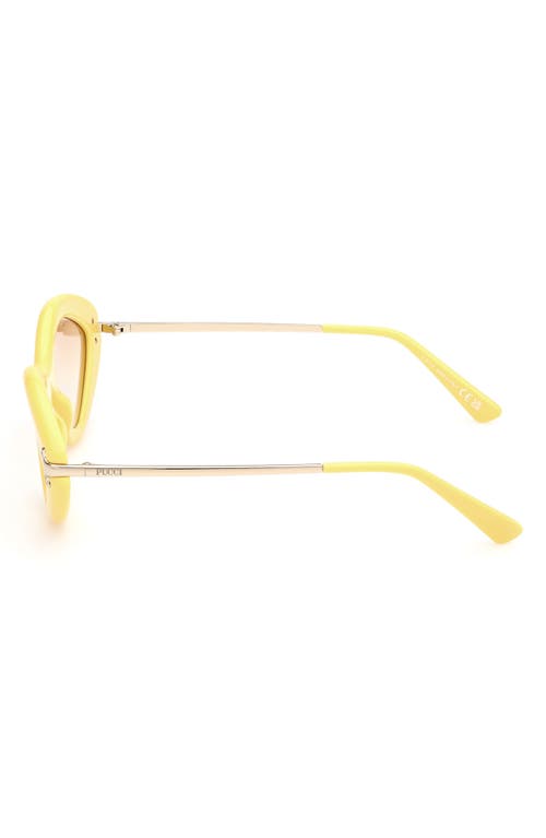 Pucci Women's 54mm Geometric Sunglasses In Shiny Yellow/gradient Brown