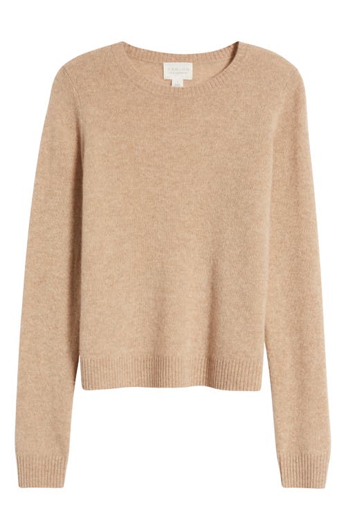 Shop Caslonr Caslon(r) Cashmere Crewneck Sweater In Tan Camel Dark Heather