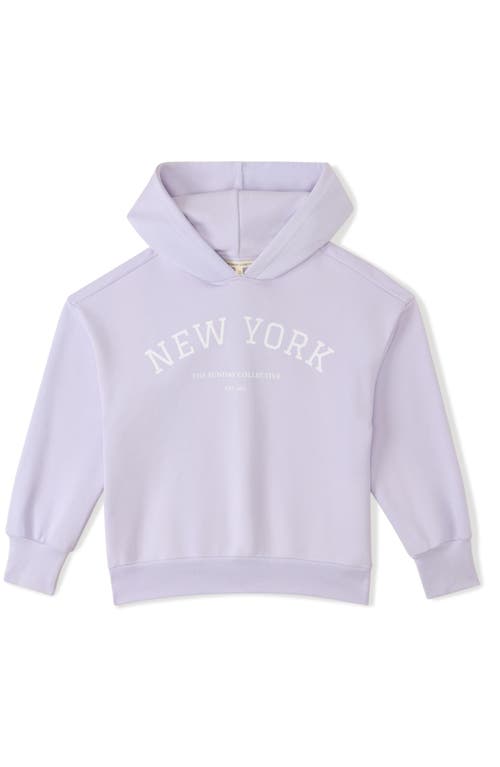 The Sunday Collective Kids' Weekend Organic Cotton Graphic Hoodie Lilac at Nordstrom,