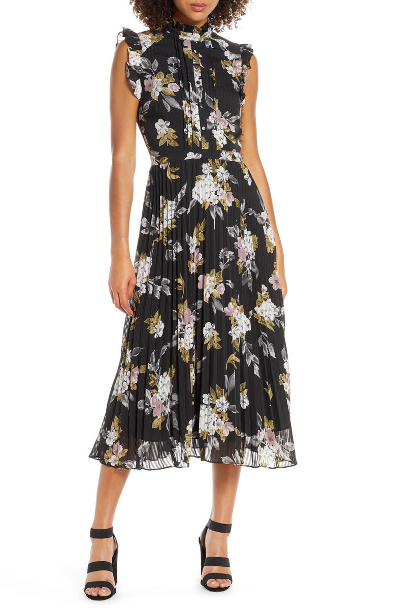 Chelsea28 Floral Print Pleated Dress | Nordstrom