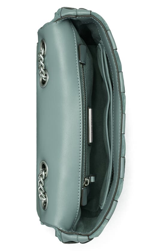 TORY BURCH KIRA SMALL WOVEN LEATHER CONVERTIBLE SHOULDER BAG