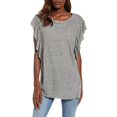 Splendid Flutter Sleeve Tee, Grey