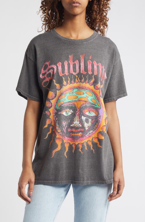 Shop Merch Traffic Sublime Sun Oversize Graphic T-shirt In Charcoal Grey