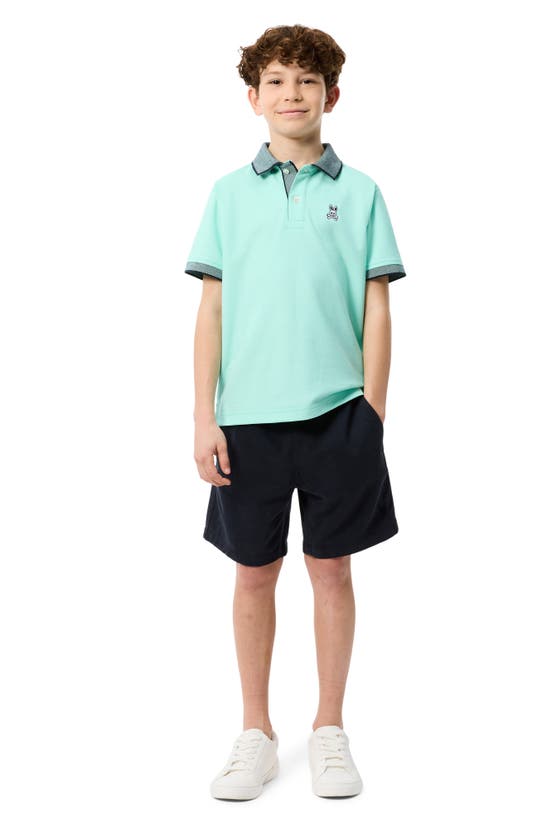 Shop Psycho Bunny Kids' Southport Cotton Piqué Knit Polo In Beach Glass