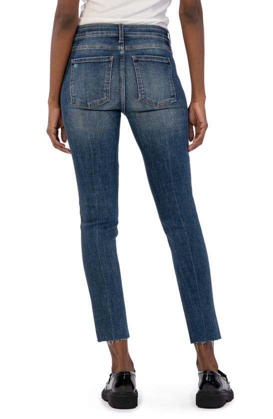 Shop Kut From The Kloth Reese Fab Ab Ripped Ankle Slim Straight Leg Jeans In Gathered
