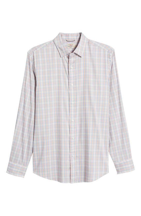 Shop Faherty The Movement Button-up Shirt In Blue Coral Plaid