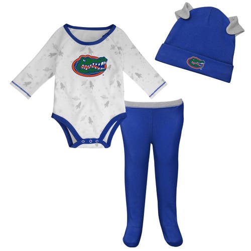 Outerstuff Newborn & Infant Royal/White Florida Gators Dream Team Raglan Long Sleeve Bodysuit Hat & Pants Set
