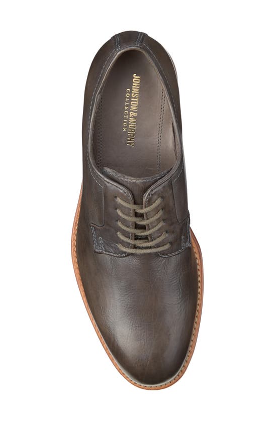 Shop Johnston & Murphy Collection Dudley Plain Toe Derby In Dk Gray Dip-dyed Calfskin