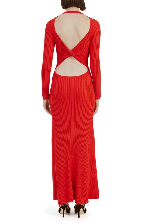 Shop Bardot Amaro Long Sleeve Knit Dress In Fire Red