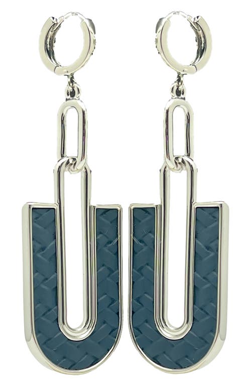Vince Camuto Woven Linear Huggie Earrings in Silver Toned at Nordstrom