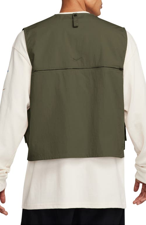 Shop Nike Life Utility Vest In Cargo Khaki/cargo Khaki