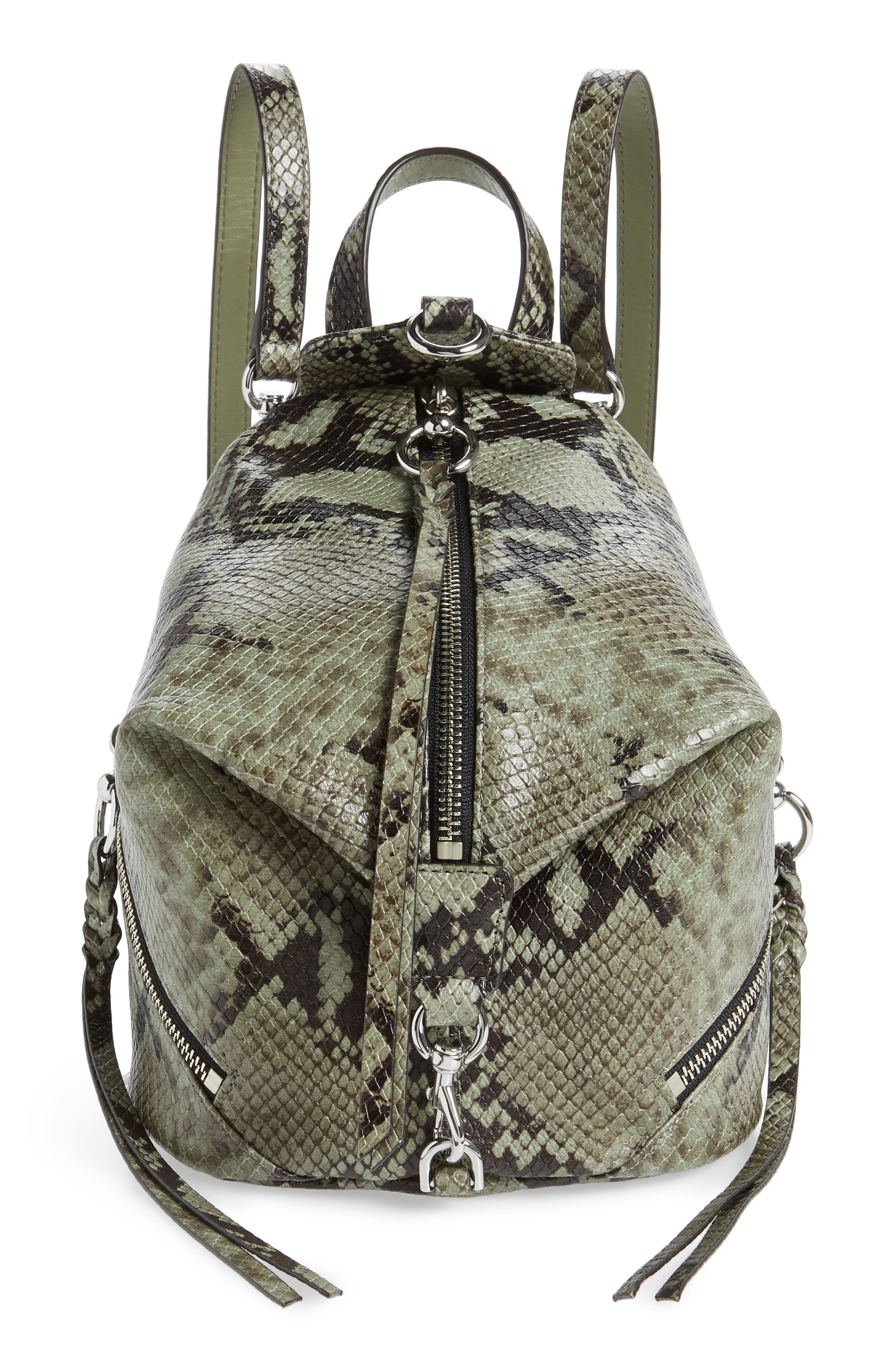 Rebecca Minkoff Julian Leather Convertible Mini Backpack In Green