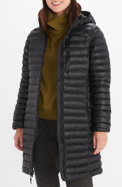 Marmot Echo Featherless Hooded Coat In Black Shine