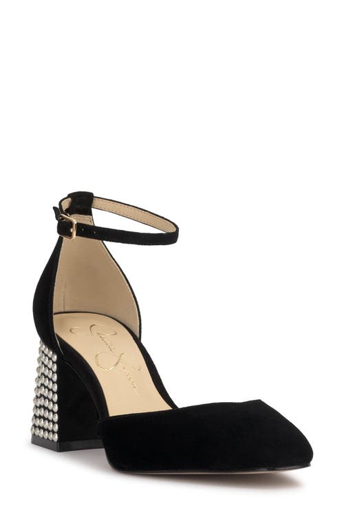Jessica Simpson Fulian Womens Suede Embellished Ankle Strap In Black