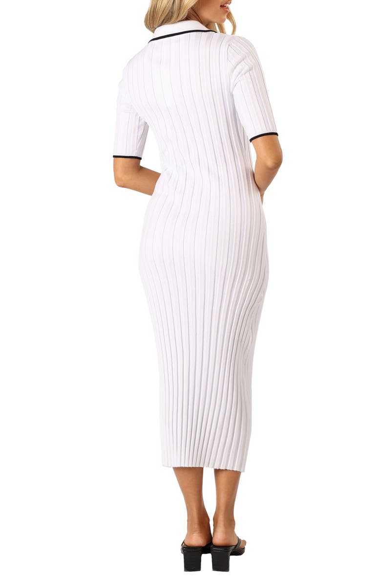 Petal & Pup Kins Ribbed Polo Sweater Dress, Alternate, color, White