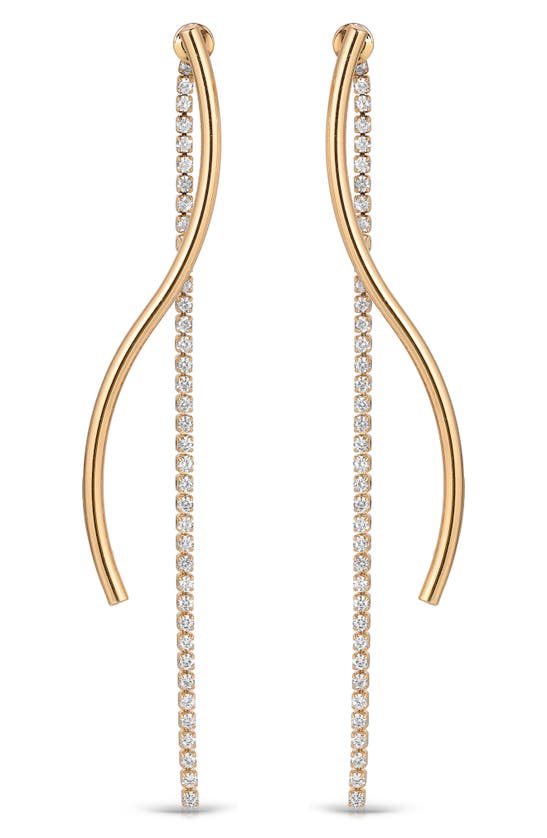 Shop Ettika Swerve Cubic Zirconia Front/back Earrings In Gold