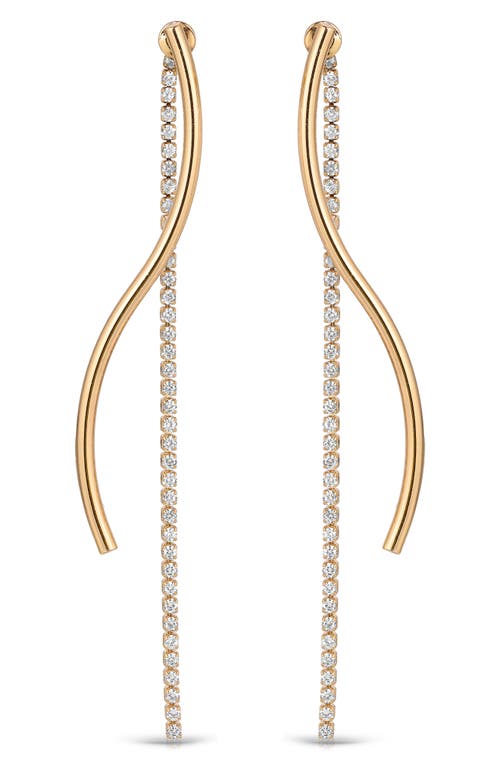 Ettika Swerve Cubic Zirconia Front/Back Earrings in Gold at Nordstrom