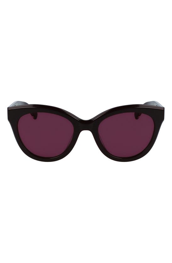 Longchamp Lgp Monogram 54mm Cat Eye Sunglasses In Purple