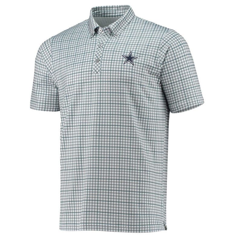 ANTIGUA ANTIGUA GRAY/NAVY DALLAS COWBOYS DELIVER BUTTON-DOWN POLO