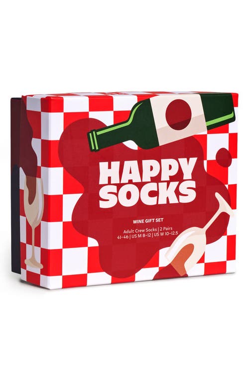 Shop Happy Socks Wine Assorted 2-pack Socks Gift Set In Blue