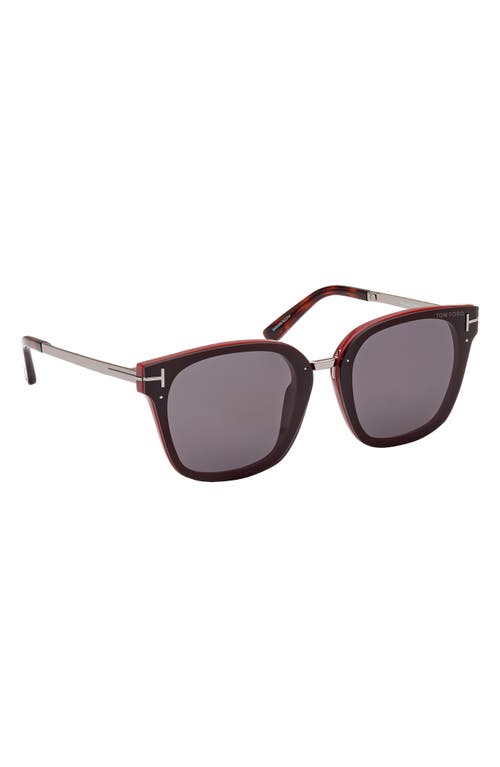 Shop Tom Ford Philippa 68mm Gradient Square Sunglasses In Shiny Bordeaux/smoke