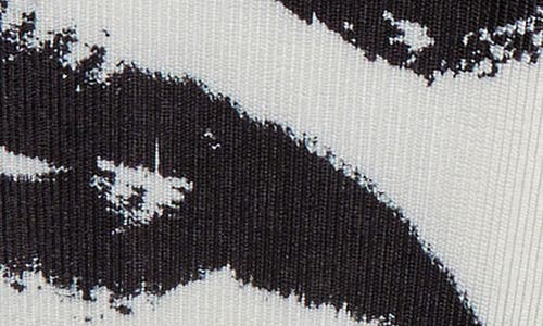 Ming Wang Pattern Rib Skirt In Black/white
