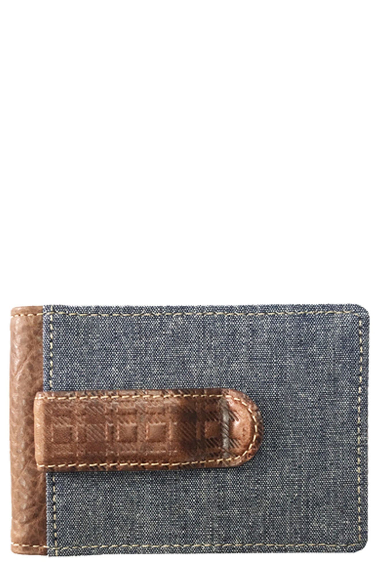BOCONI Caleb Bifold Wallet with Money Clip in Chestnut/Chambray at Nordstrom