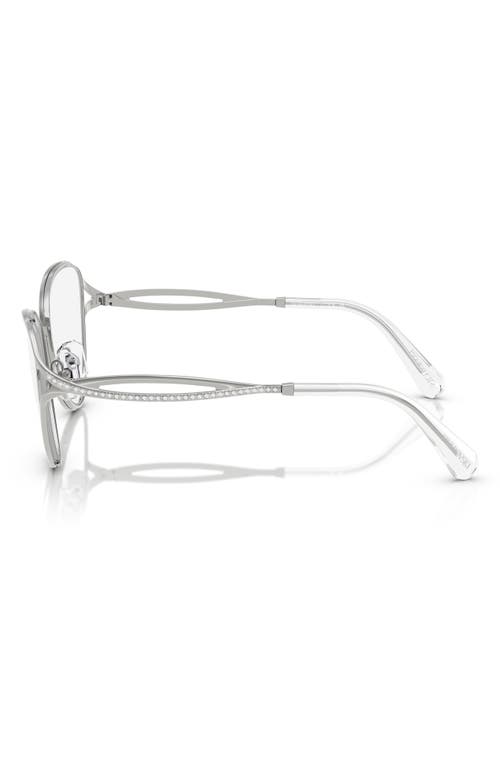 Swarovski 57mm Cat Eye Optical Glasses In Silver