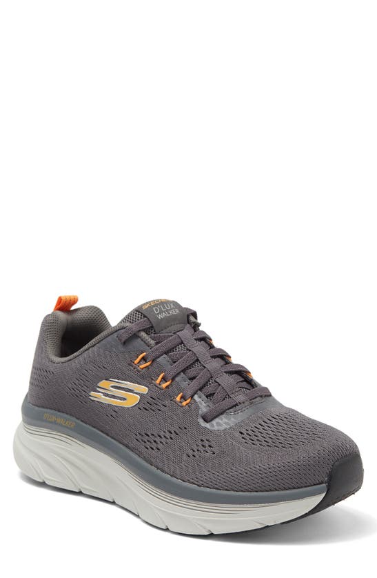 Skechers Men's Relaxed Fit D'lux Walker - Commuter Walking Sneakers From Finish Line In Charcoal Gray