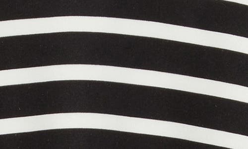 T Tahari Roll Sleeve Scuba Top In Black/white Stripe